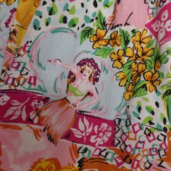 Vintage Reyn Spooner Water Prints Hawaiian Hula Girl Swim Shorts Mens Large - Picture 3 of 8